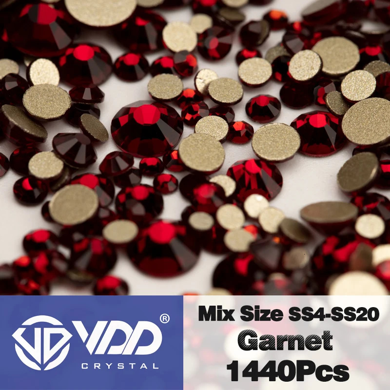 VDD SS4-SS20 Mix Size Clear Crystal Non-fix Gold FlatBack Rhinestones Decorations DIY Glitter Stones 3D Nail Art Accessories 240625