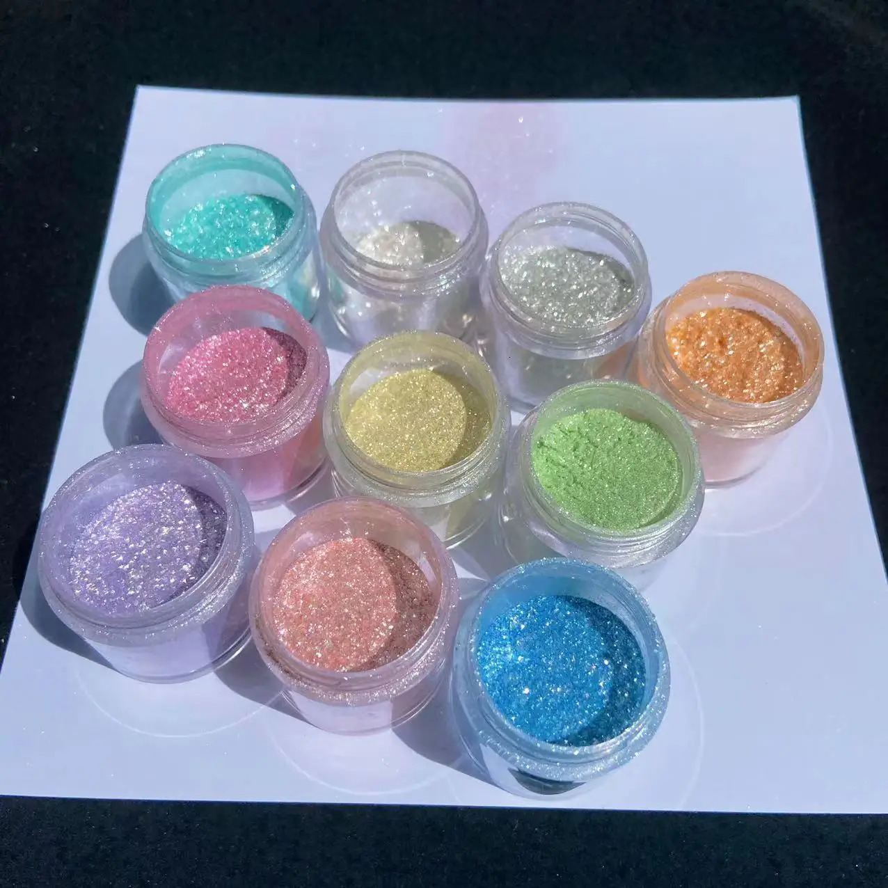 10Colors Sparkly Nail Glitter Powder Rainbow Crystal Diamond Pigment Dust Holographic DIY Manicure Chrome Nails Art Decoration 240625
