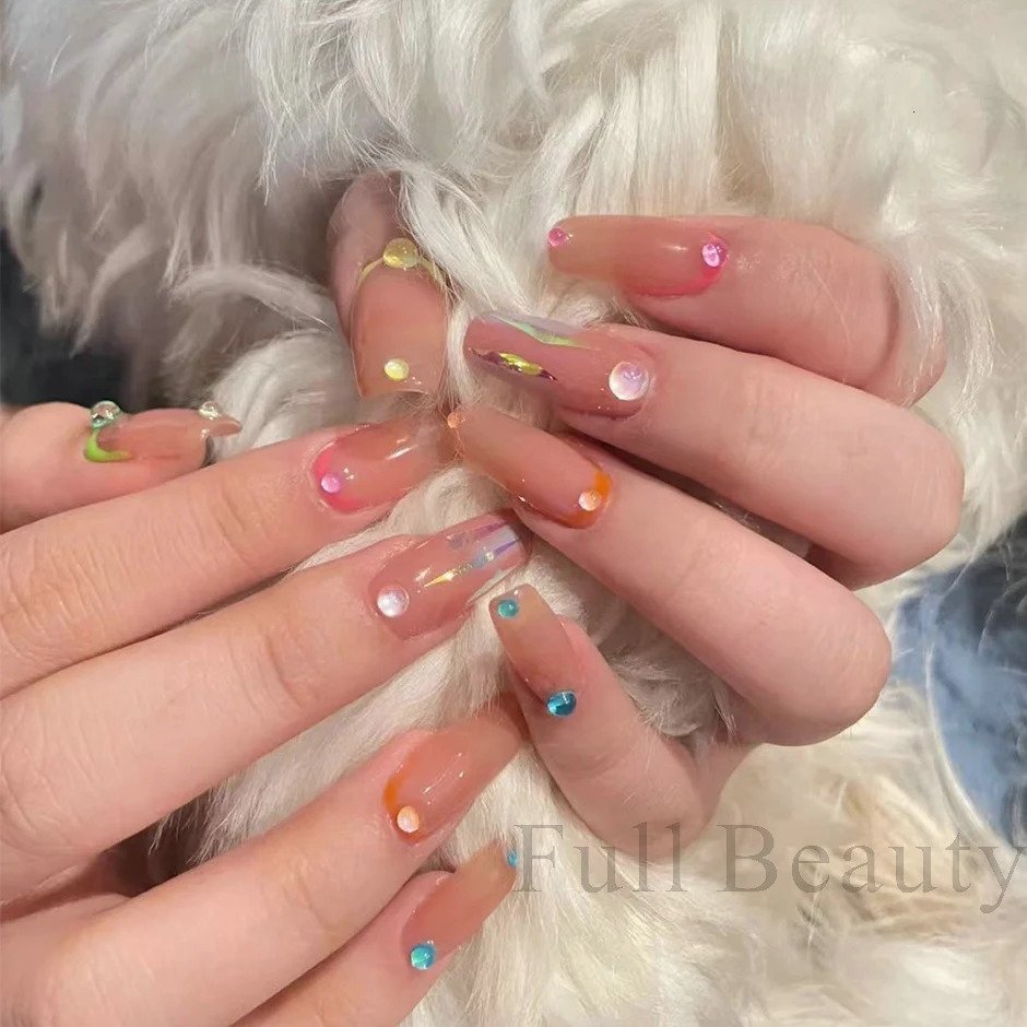 Acrylic Mermaid Ball Nail Art Decoration 3D Crystal Teardrop Colorful Jewelry Charm Kawaii Jewelry Accessories LY2052 240625