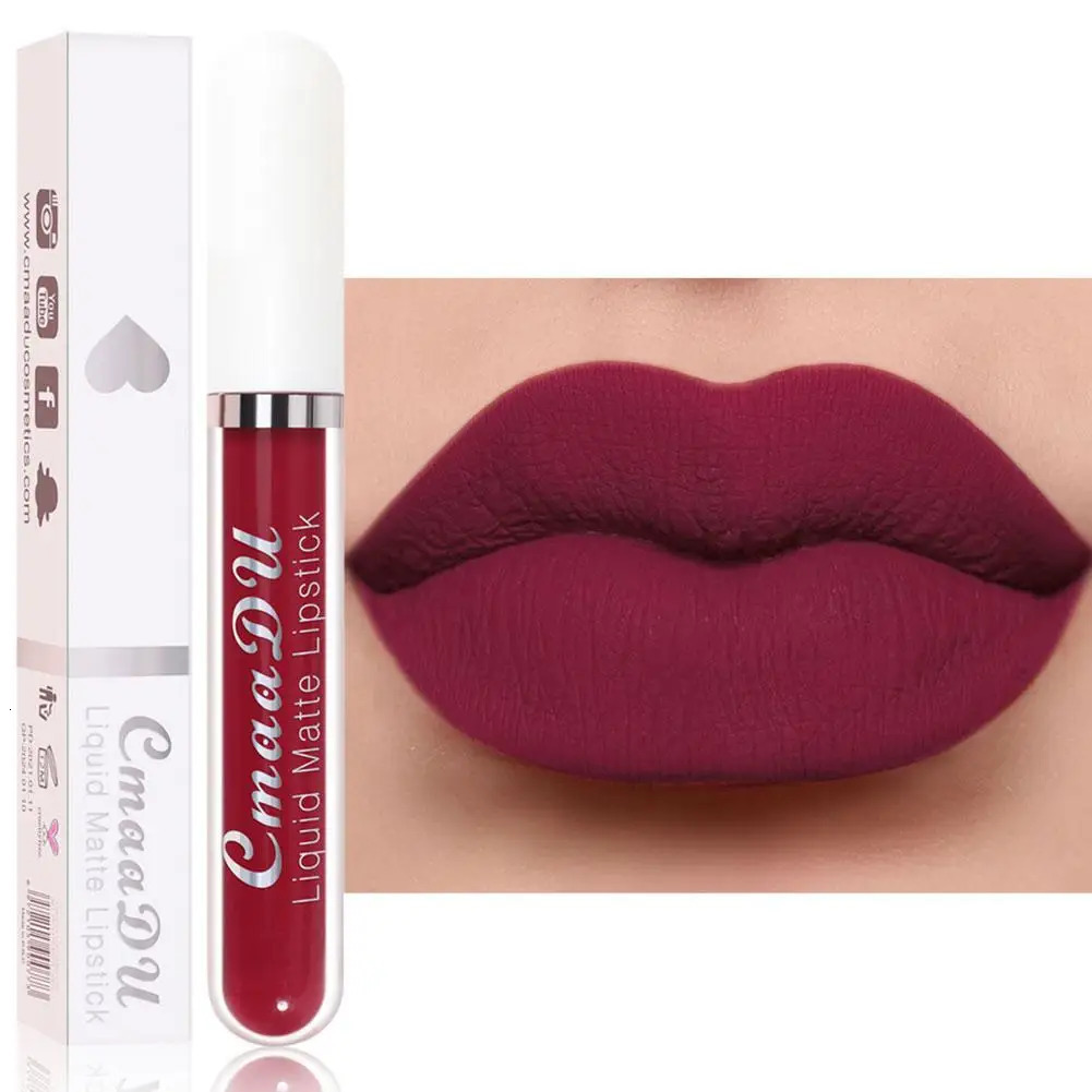 18 Colors Matte Lip Gloss Waterproof Long Lasting NudeVelvet Liquid Lipsticks Non Sticky Cup Sexy Red Lip Tint Makeup Cosmetics 240626
