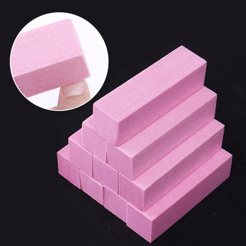Pink White Buffing Sanding Files Block Pedicure Manicure Care Sponge Nail Art Buffer Grindig Polishing No Hurt Nail Art Tools 240625