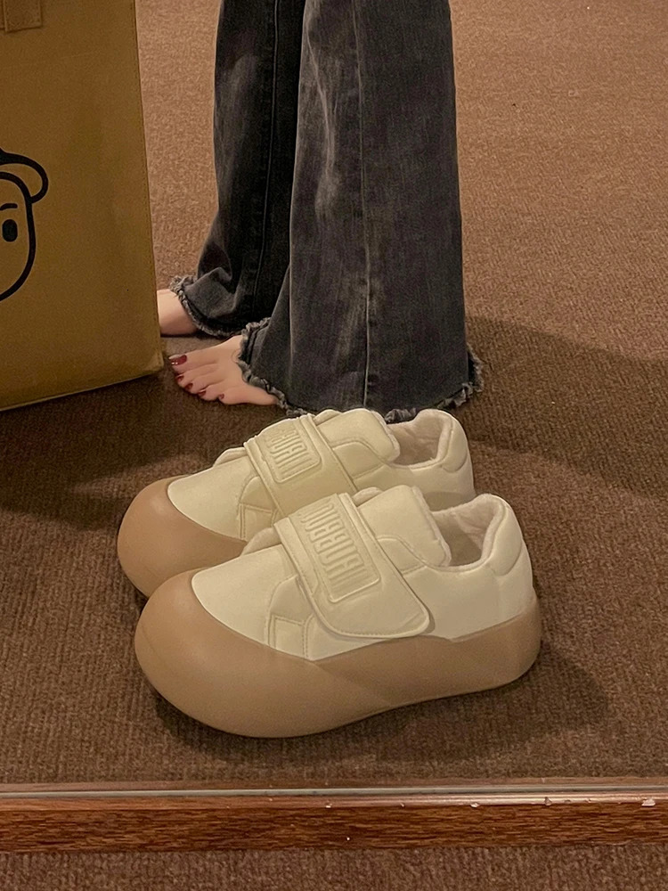 Womens Shoes Platform Autumn Casual Female Sneakers Mixed Colors Flats All-Match Round Toe Modis Clogs Fall Winter Dress Co 240626