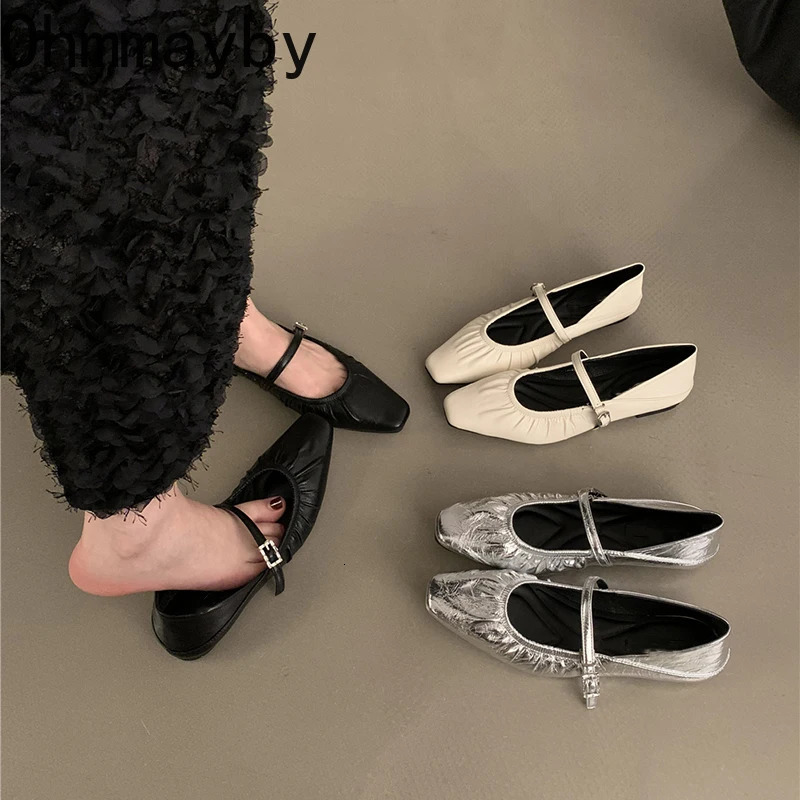 2024 Designer Ballet Fashion Light Button Womens Comfortable Flat Shoes 240625