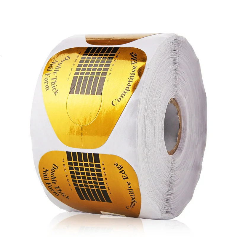 100Pcs French Nail Form Tips Acrylic UV Gel Extension Curl Form Nail Gel Sticker Art Guide Mold Acrylic Manicure Tool 240625