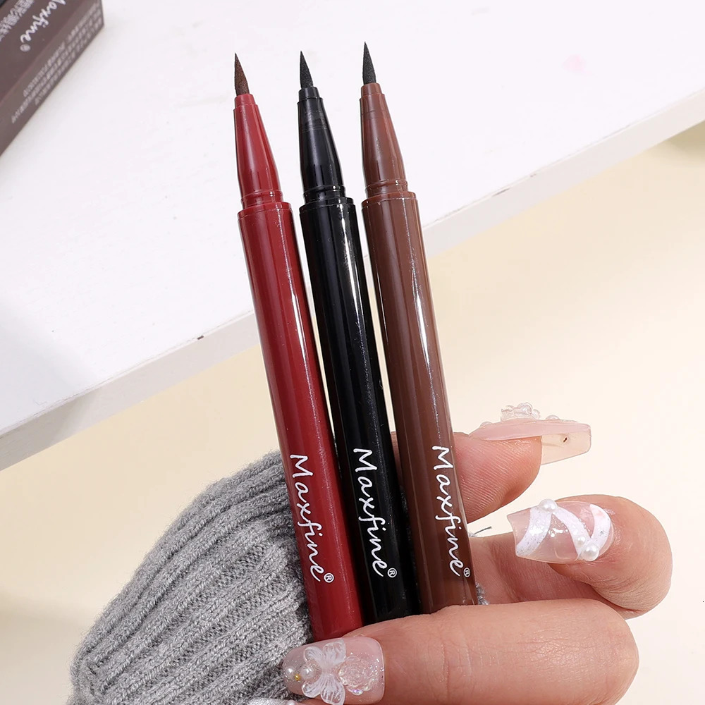 Waterproof Matte Red Liquid Eyeliner Pencil Ultra-thin Long Lasting Quick Dry Smooth Black Eye Liner Pen Korean Makeup Cosmetics 240625
