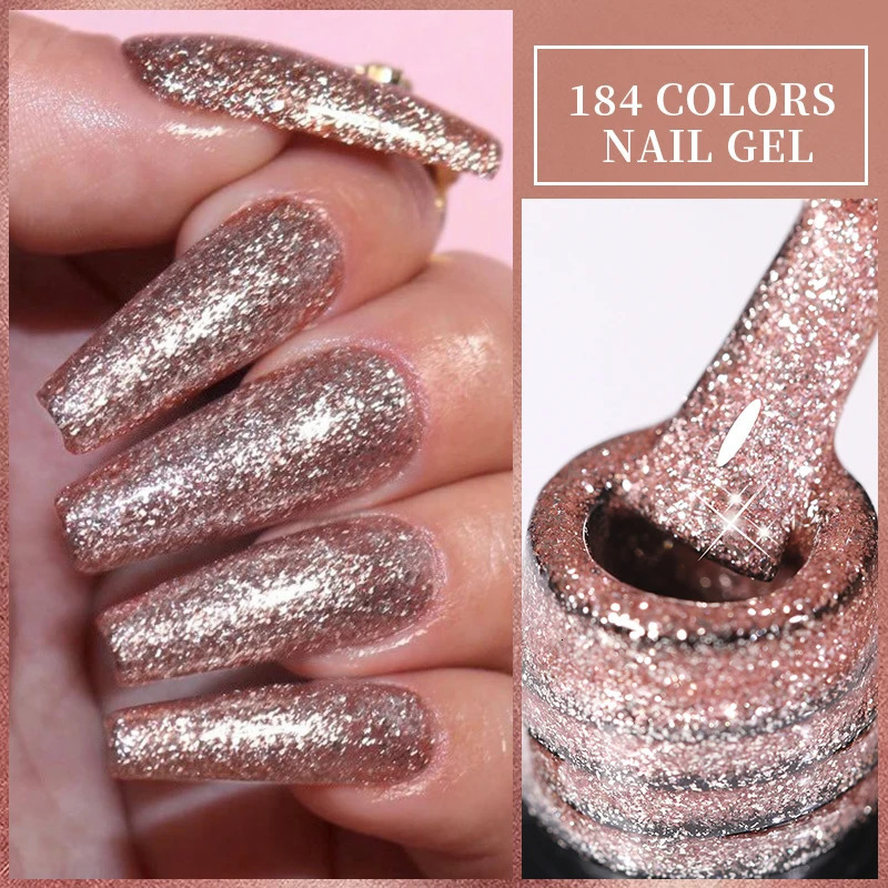LILYCUTE 7ml Glitter Aurora gel nail polish Summer Gold Sequins Ergonomic Semi anent Soap Nail Art gel Clearcoat 240625