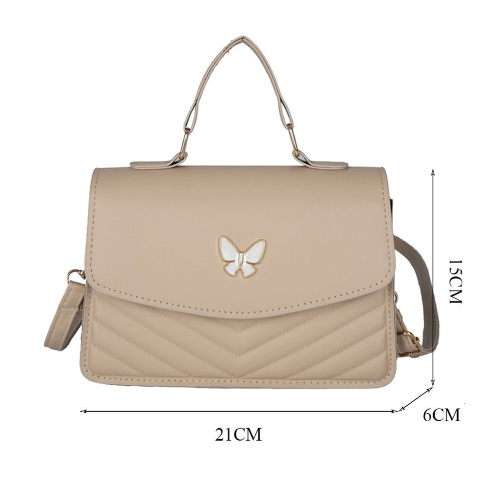 Women Stylish Butterfly Embroidery Sling Fashion PU Leather Shoulder Bag Portable Large Capacity Handbag F6.26#20 ddmymoon