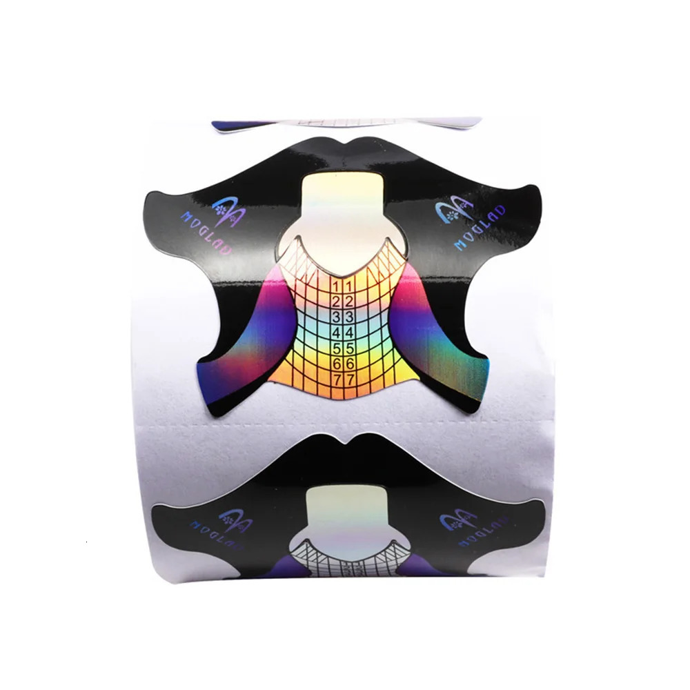 100Pcs Nail Paper Extension Stencil Forms Stickers Holder for Gel Acrylic Tips Builder French Nail Form Tip False Nails Art Tool 240625