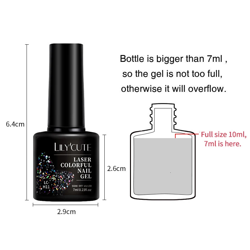 LILYCUTE 7ML Laser Gel Nail Polish Sparkling Glitter Gel Polish Semi anent Nail Art Manicure Soak Off LED UV Gel Varnishes 240625