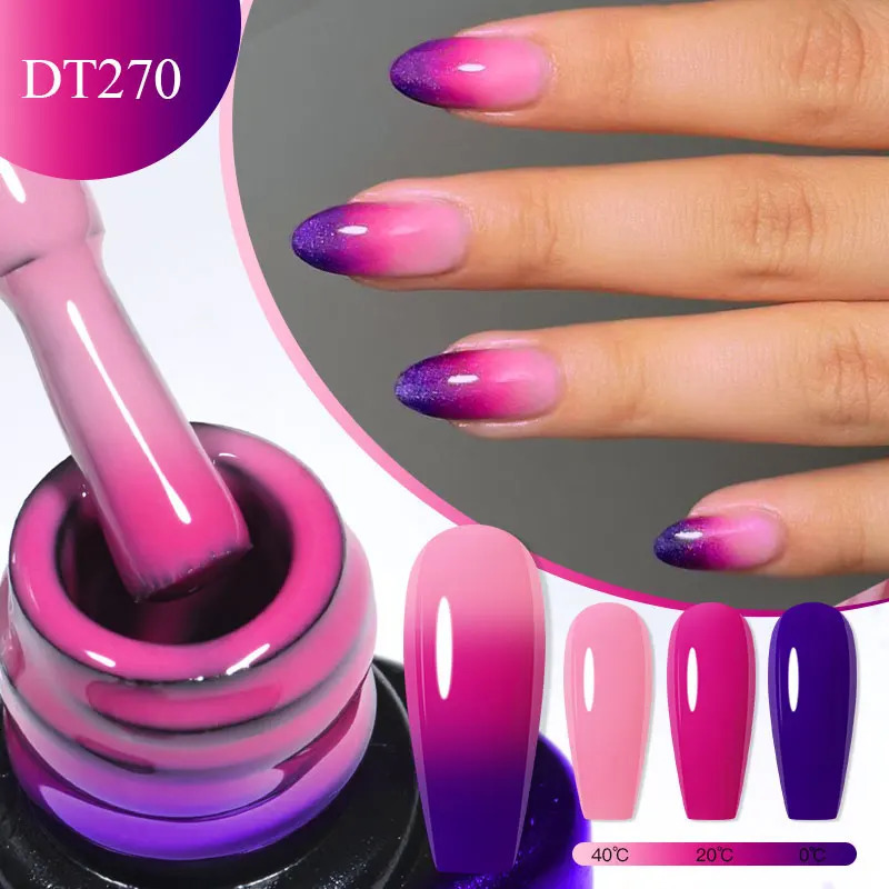 7ml gel nail polish 3 layers of temperature change gel winter grey semi anent soap UV LED nail art varnish 240625