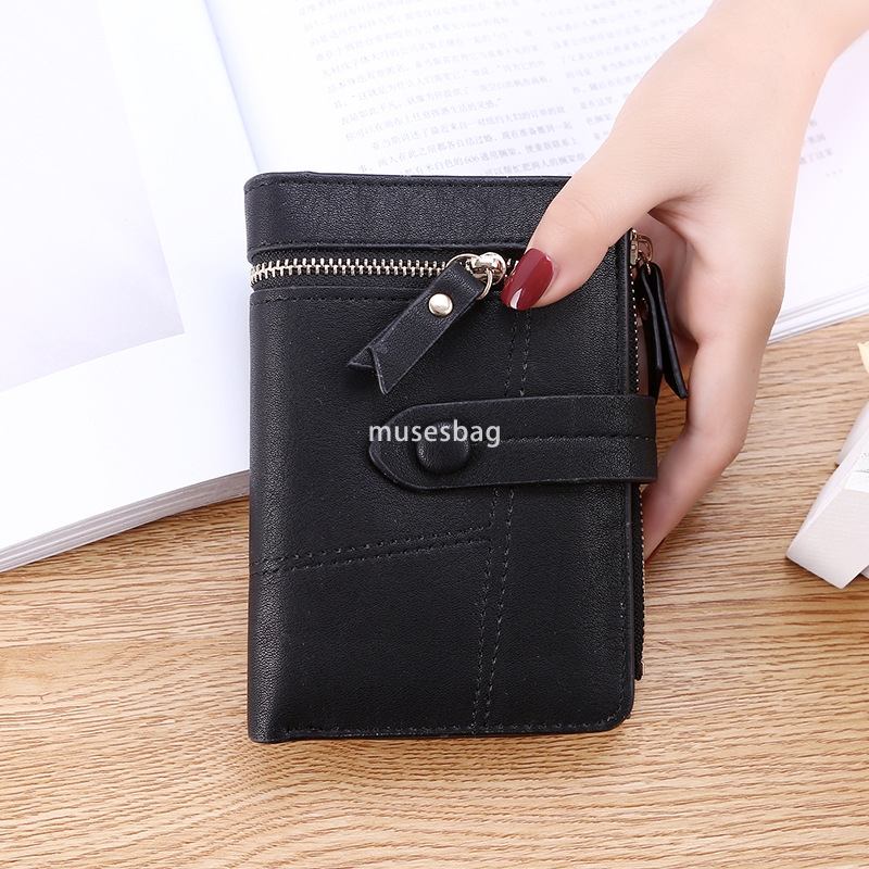 High quality practical wallet for western-style women short Korean version trendy and fresh multifunctional folding and versatile small money foreskin