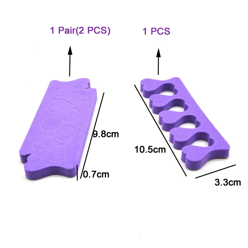 100 PCSLOT Professional Nail Art Toes Separators Fingers Foots Divider Sponge Soft Gel UV Beauty Tools Polish Manicure Pedicure 240625