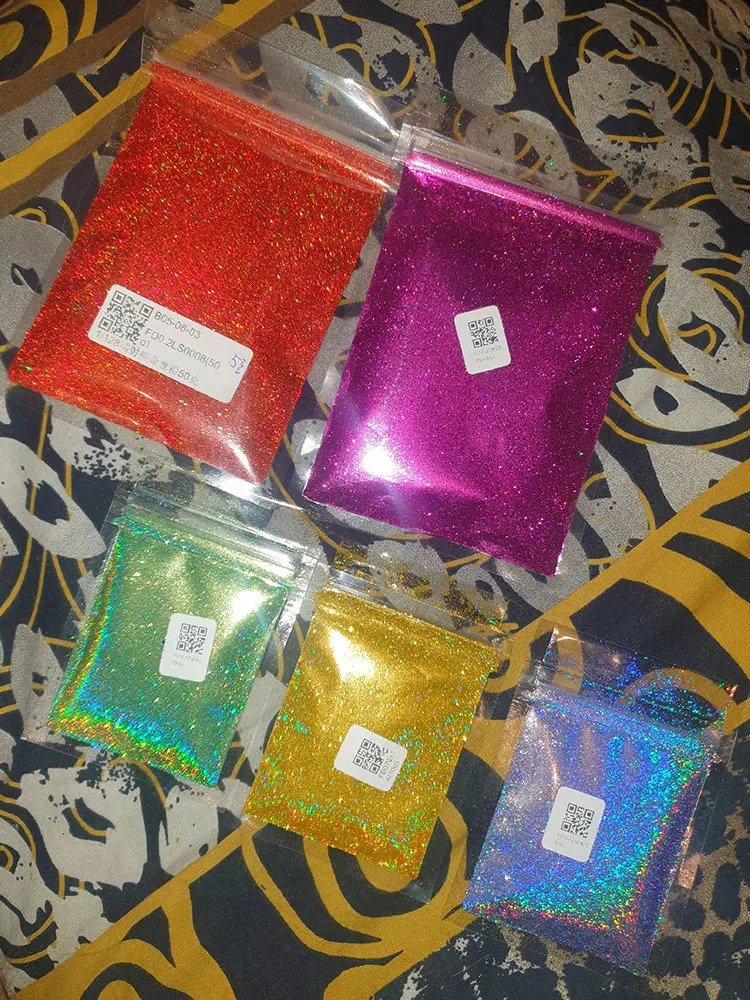 10g/50g 0.2mm Nail Art Laser Chrome Glitter Powder Sparkly Holographic Nail Pigment for Nail Gel Polish Reflective Laser Glitter 240625