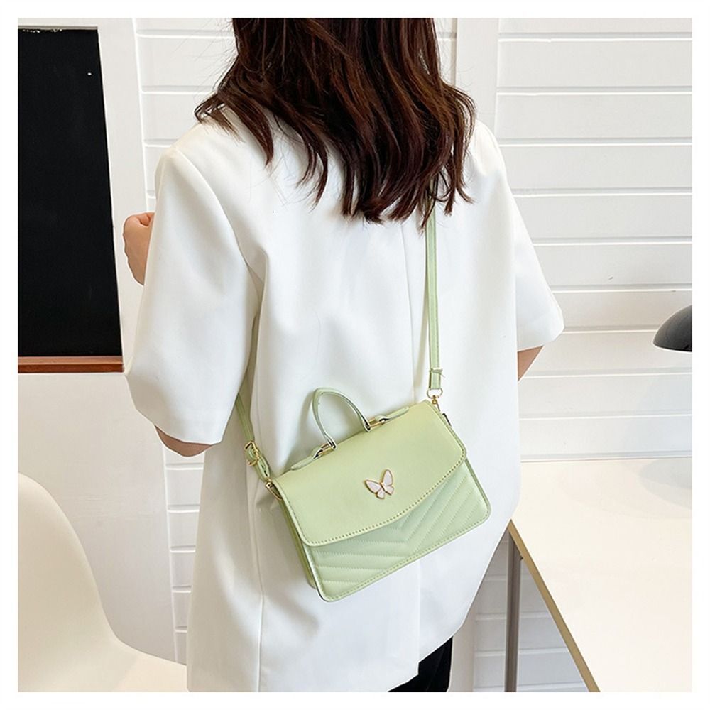 Women Stylish Butterfly Embroidery Sling Fashion PU Leather Shoulder Bag Portable Large Capacity Handbag F6.26#20 ddmymoon