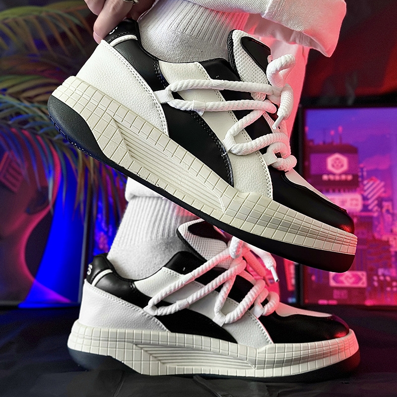 Niche design Black Warrior bread shoes men's casual new national tide brand pops shoes skateboarding shoes 323