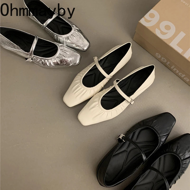 2024 Designer Ballet Fashion Light Button Womens Comfortable Flat Shoes 240625