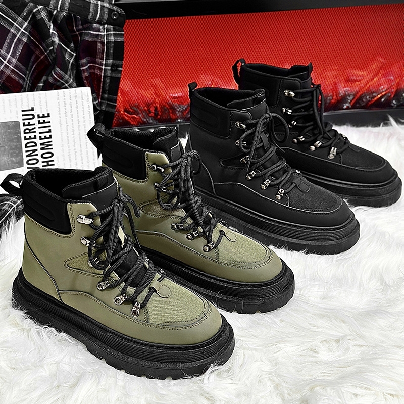 Martin boots British style leather boots thick bottom 2023 fall and winter new men's boots snow boots men