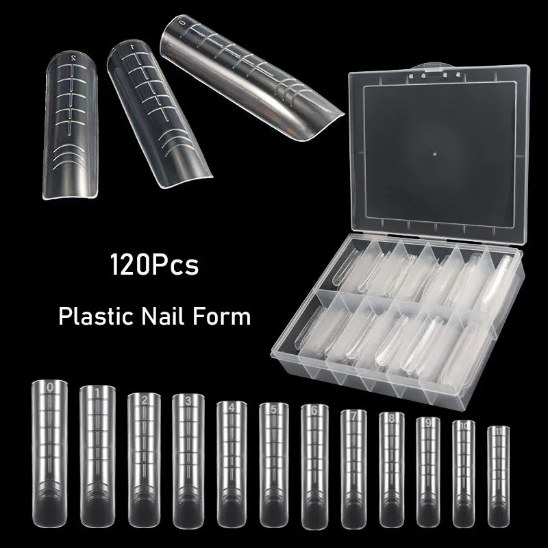 120Pcs Dual Forms Finger Top Forms For False Nail Art Tips Upper Form For Poly Nail Gel Extension Building Mold Nail Forms 240625