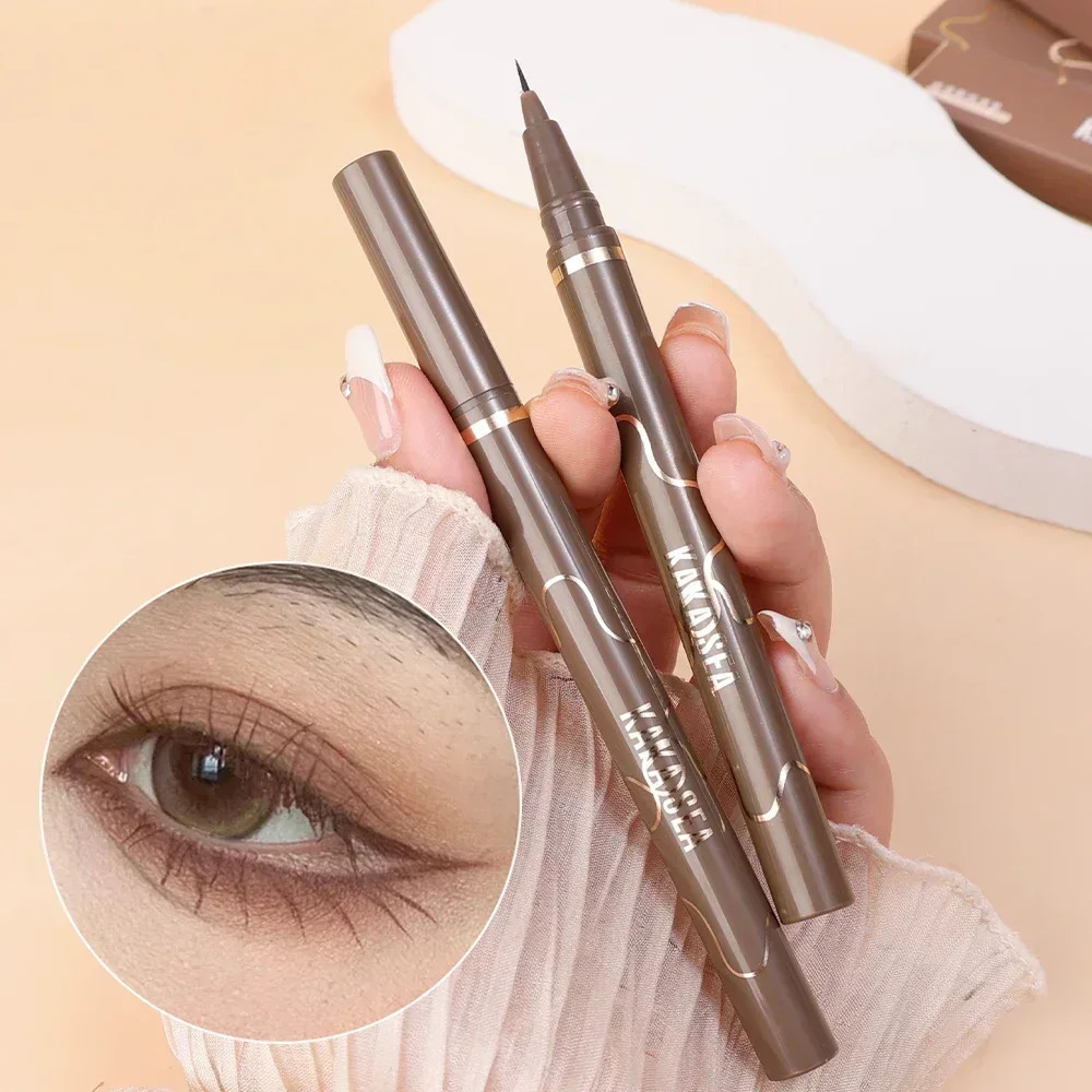Ultra Thin Black Brown Lower Eyelash Eyeliner Pen Waterproof Lasting Smooth Lying Silkworm Eyes Liner Pencils Eye Makeup Tools 240625