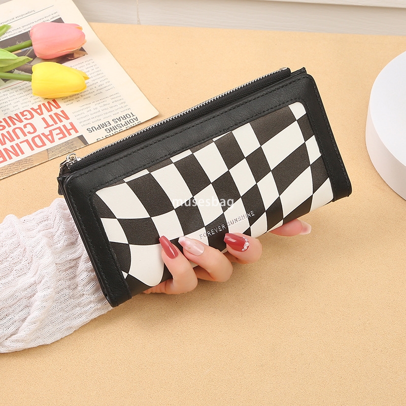 Fashionable Women's Advanced Sense New Korean Classic Retro Lightweight Wallet Long Student Fashion Practical Multi functional Zipper Pocket Wall