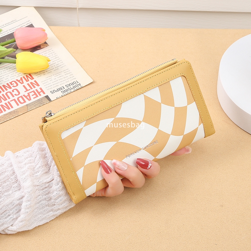 Fashionable Women's Advanced Sense New Korean Classic Retro Lightweight Wallet Long Student Fashion Practical Multi functional Zipper Pocket Wall