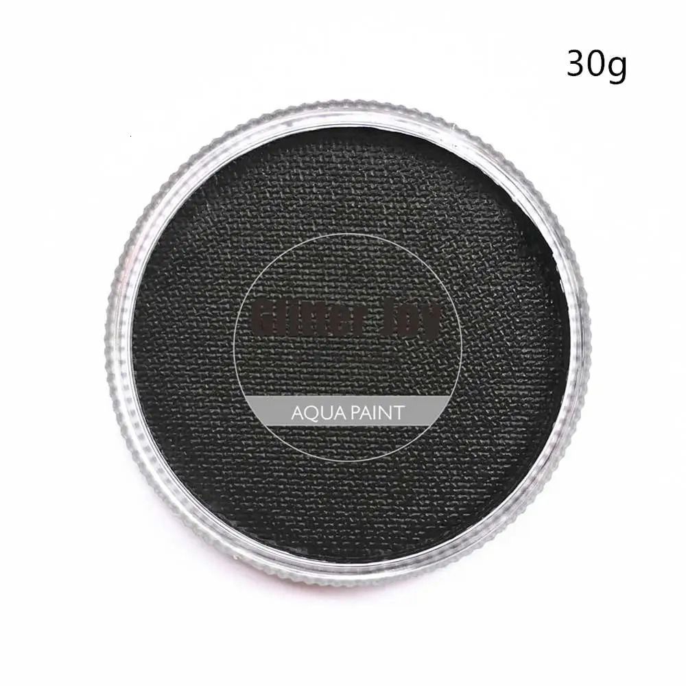 Black 30gpc Water Based Pure Black Face Body Paint Pigment in Halloween Party Fancy Dress Beauty Makeup Tool 240626