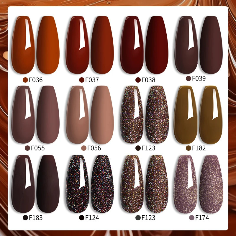 LILYCUTE 7ML gel nail polish brown earth coffee series semi anent UV gel chocolate autumn winter nail art gel varnish 240625