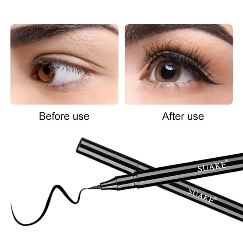 1~7PCS Black Waterproof Quick Eyeliner Liquid Long Lasting Anti-oil Eye Liner Pencil Natural Makeup Cosmetic Beauty Eyepen 240626