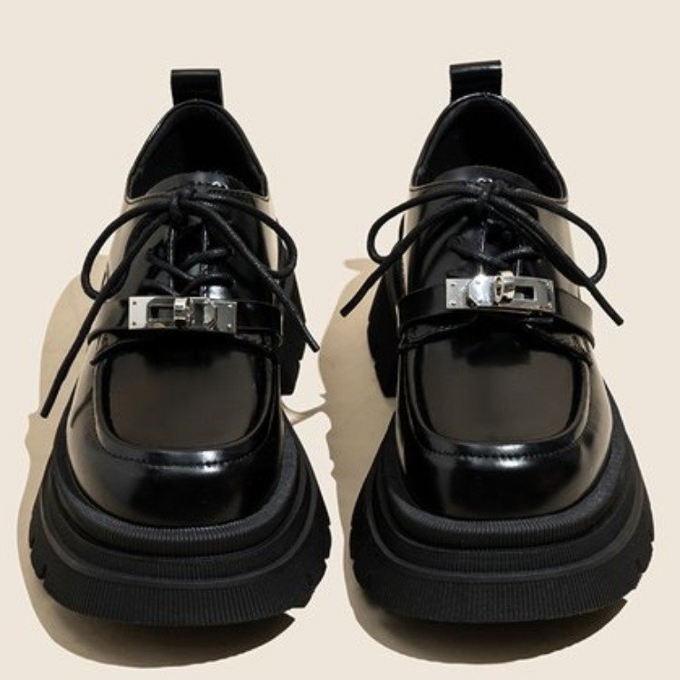 Thick-soled classic small leather French platform loafers women's 23 new autumn Mary Jane single shoes