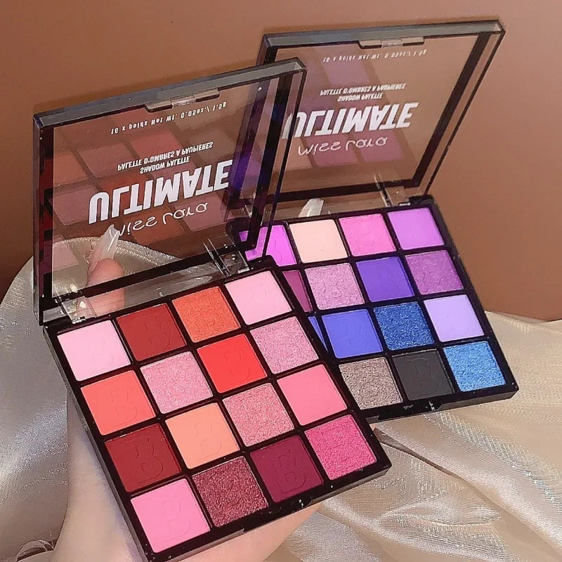 16 Colors Eyeshadow Palette Matte Glitter Pearlescent Powder Delicate Easy To Clear Shimmer Eye Shadow Green Spirit Make Up 240625