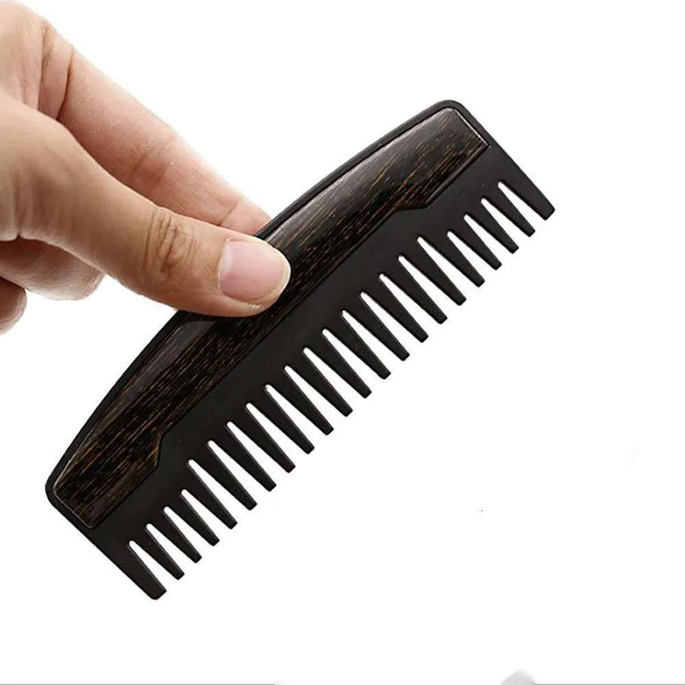 MOQ 100pcs Preminum OEM Custom Hair Comb Wide Teeth Metal Wooden Beard Combs Oil Hairs For Men Peines De Barba De Madera Pelos De Aceite Para Hombres