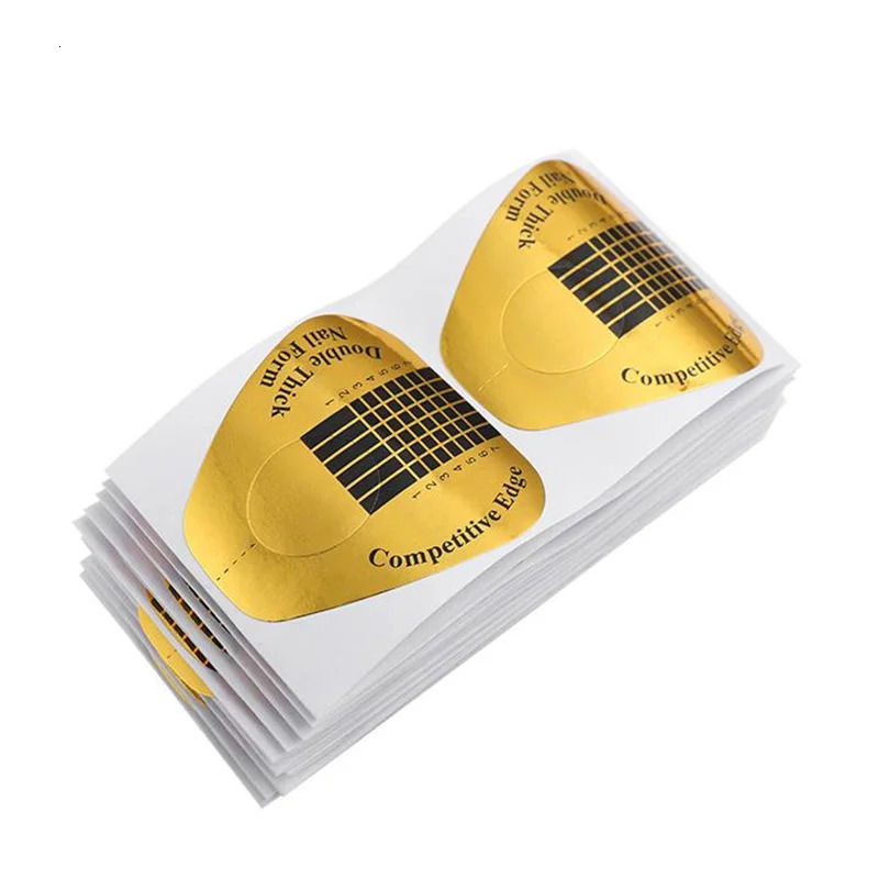 100Pcs French Nail Form Tips Acrylic UV Gel Extension Curl Form Nail Gel Sticker Art Guide Mold Acrylic Manicure Tool 240625