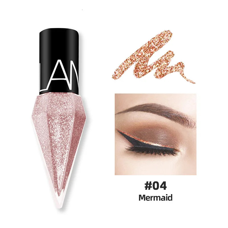 Diamond Shiny Eye Liners Eyeshadow Waterproof Silver Rose Gold Color Glitter Sequins Eyeliner Eye Shadow Makeup Beauty Cosmetics 240625