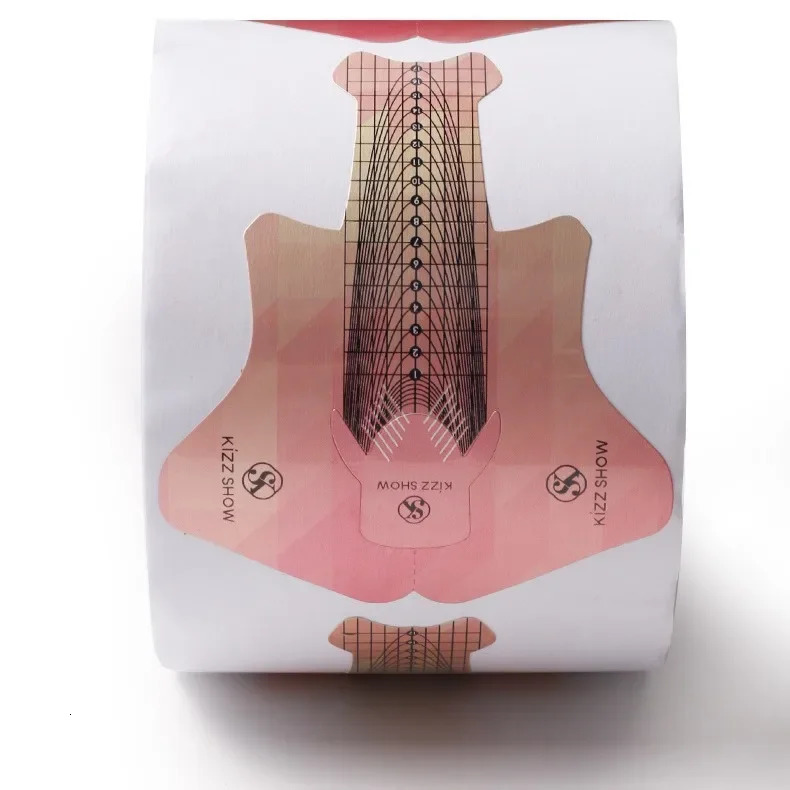 100pcs French Nail Form Tips Pink Nail Extension Art Tools For Nails Gel Extension Sticker Acrylic Manicure Paper Holder 240625