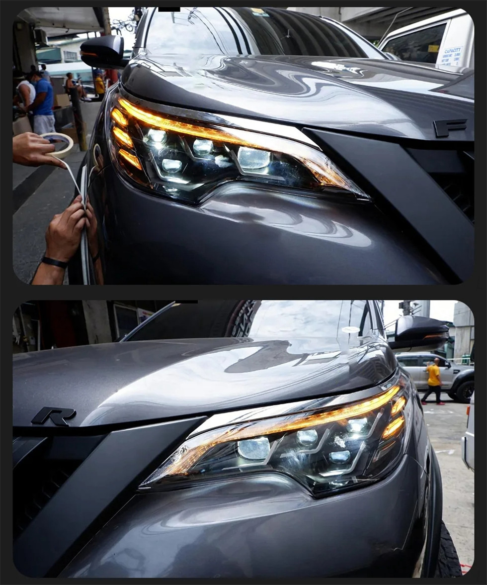 Auto Headlight For Fortuner 20 16-20 20 Upgrade Lexus styling Front Head Light DRL Turn Signal Lights Low High Beam