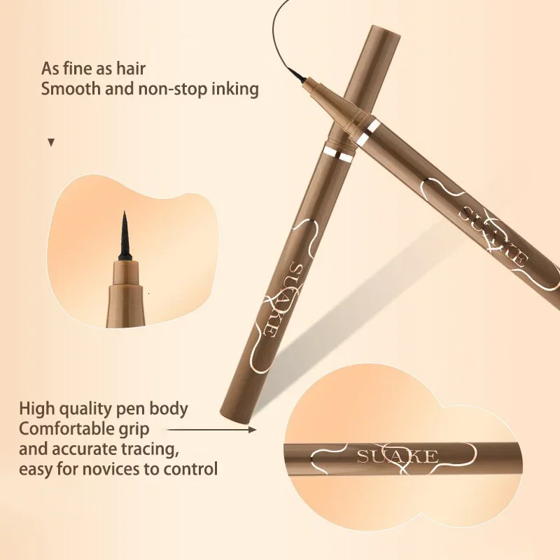 Ultra-fine Matte Liquid Eyeliner Pencil Waterproof Quick Drying Black Brown Lying Silkworm Lower Eyelashes Eye Makeup Eyeliner 240625