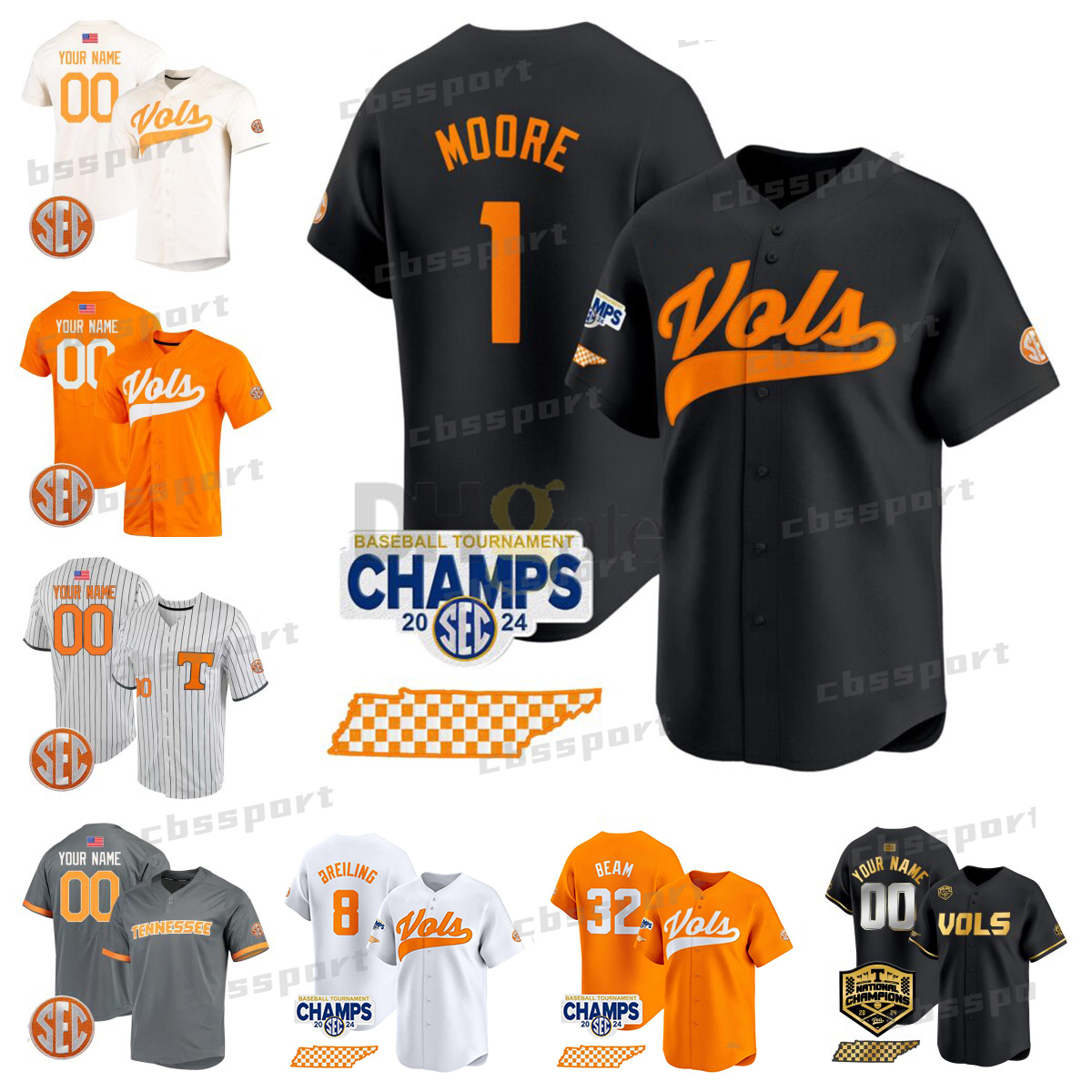Tennessee Volunteer 2024 Tournament Champions Premier Limited Baseball Jersey All Stitched Christian Moore Bradke Lohry Morgan Wallen Billy Dreiling VOLS Jersey
