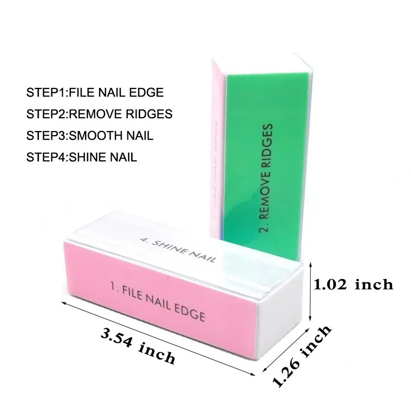 5 PcsLot Nail Buffer Block 4 Way Colorful Buffing Block Shine Polisher Nail Buffing File Manicure Sanding Nail Art Tools Kit 240625