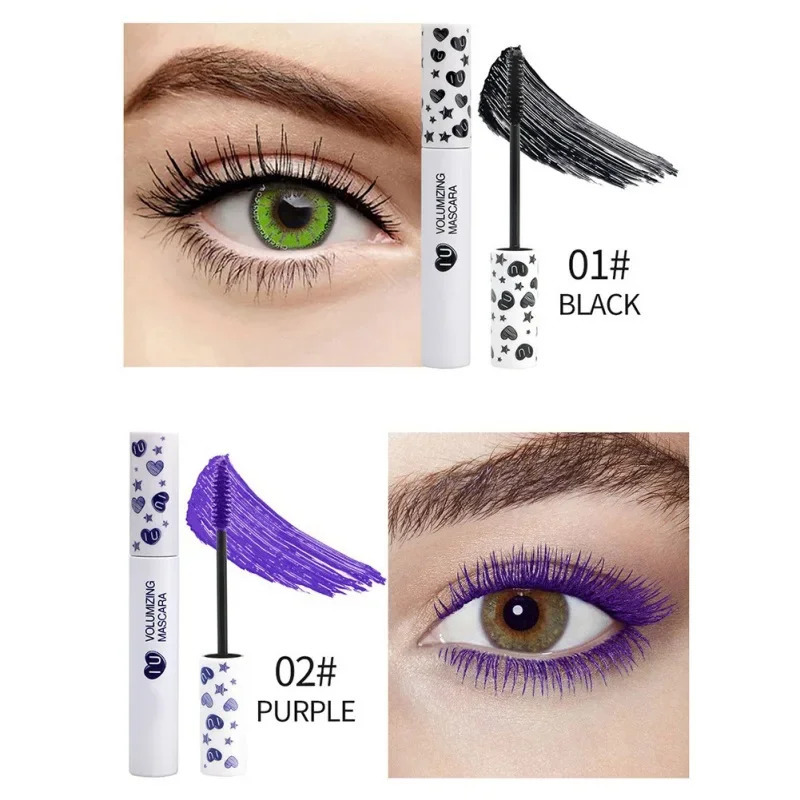 7 ColorsSet Waterproof Color Mascara Eyeliner Charming Longlasting Colorful Curling Lengthening Extension Eyelashes 240625