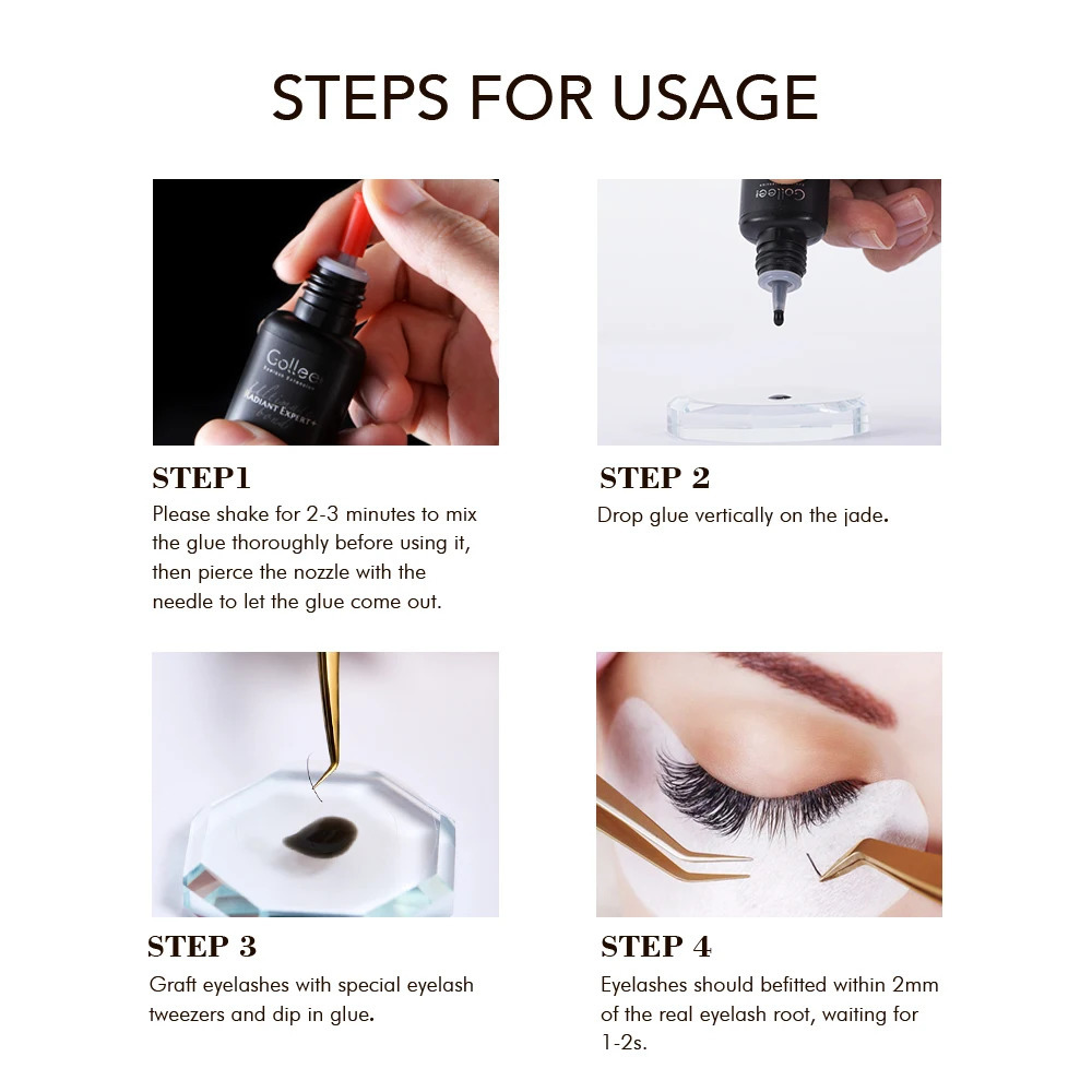 Gollee Glue Eyelashes 0.5s eyelash extensions professional eyelash adhesive Waterproof lashes supplies for Salon Eyelash glue 240626