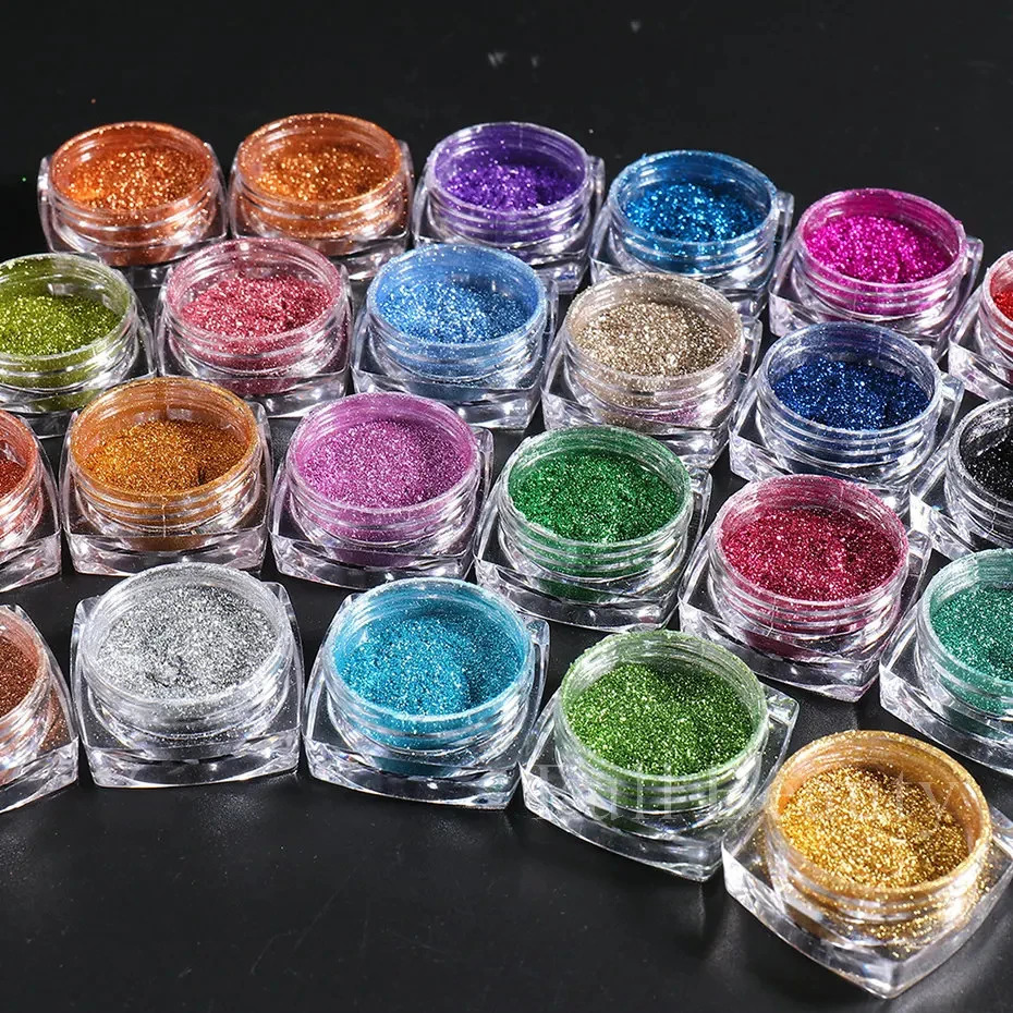 23 Colors Metallic Chrome Nail Powder Set Y2K Magic Mirror Gold Silver Decor Rubbing Glitter Pigment Flakes Manicure Accessories 240625