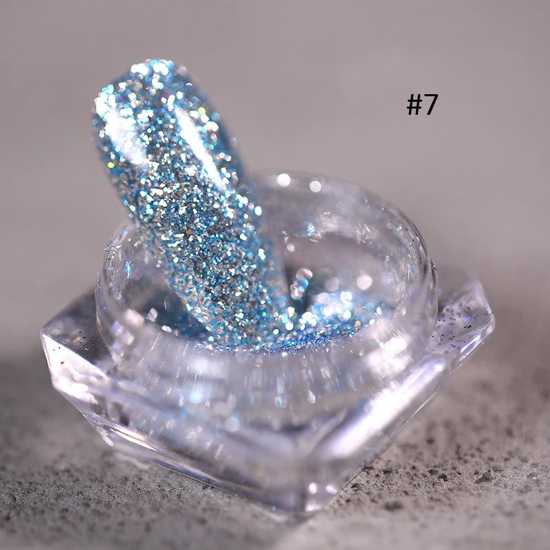 1Jar Silver/gold Holographic Nail Glitter Powder DIY Shiny Nail Glitter Dust Decoration UV Gel Nail Pigment Sequin Accessories 9 240625