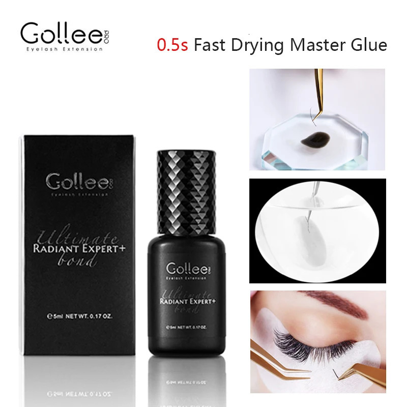 Gollee Glue Eyelashes 0.5s eyelash extensions professional eyelash adhesive Waterproof lashes supplies for Salon Eyelash glue 240626