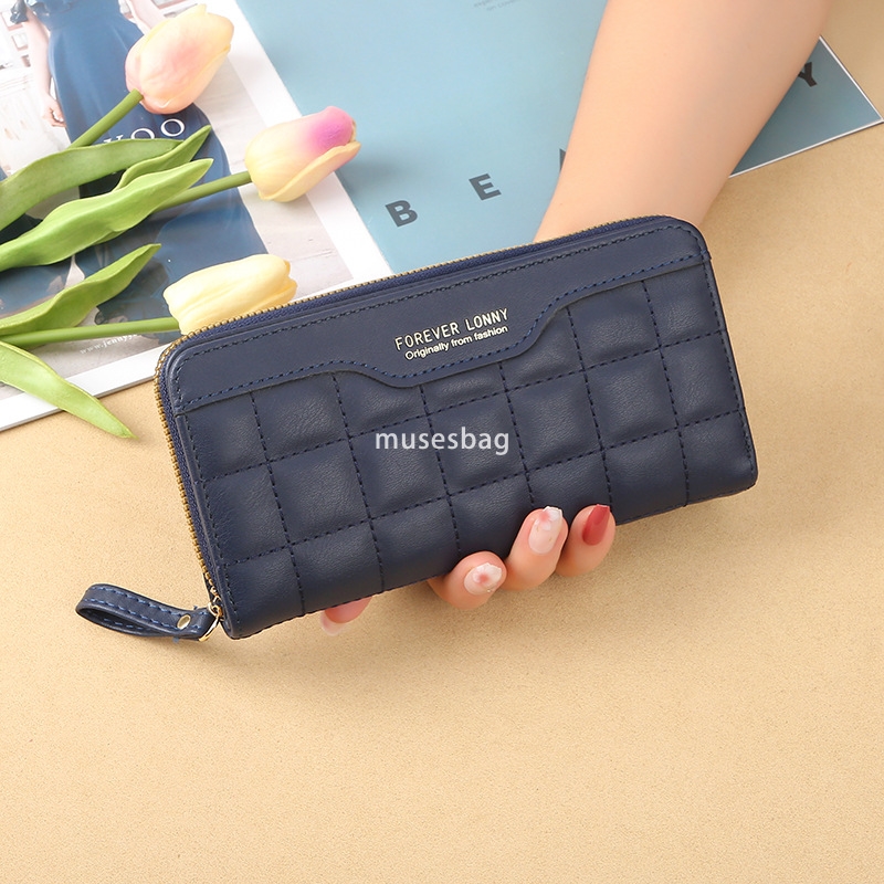 Fashionable women's high-quality wallet long new Korean version trendy and cute simple and fresh student three fold multifunctional zipper leathe