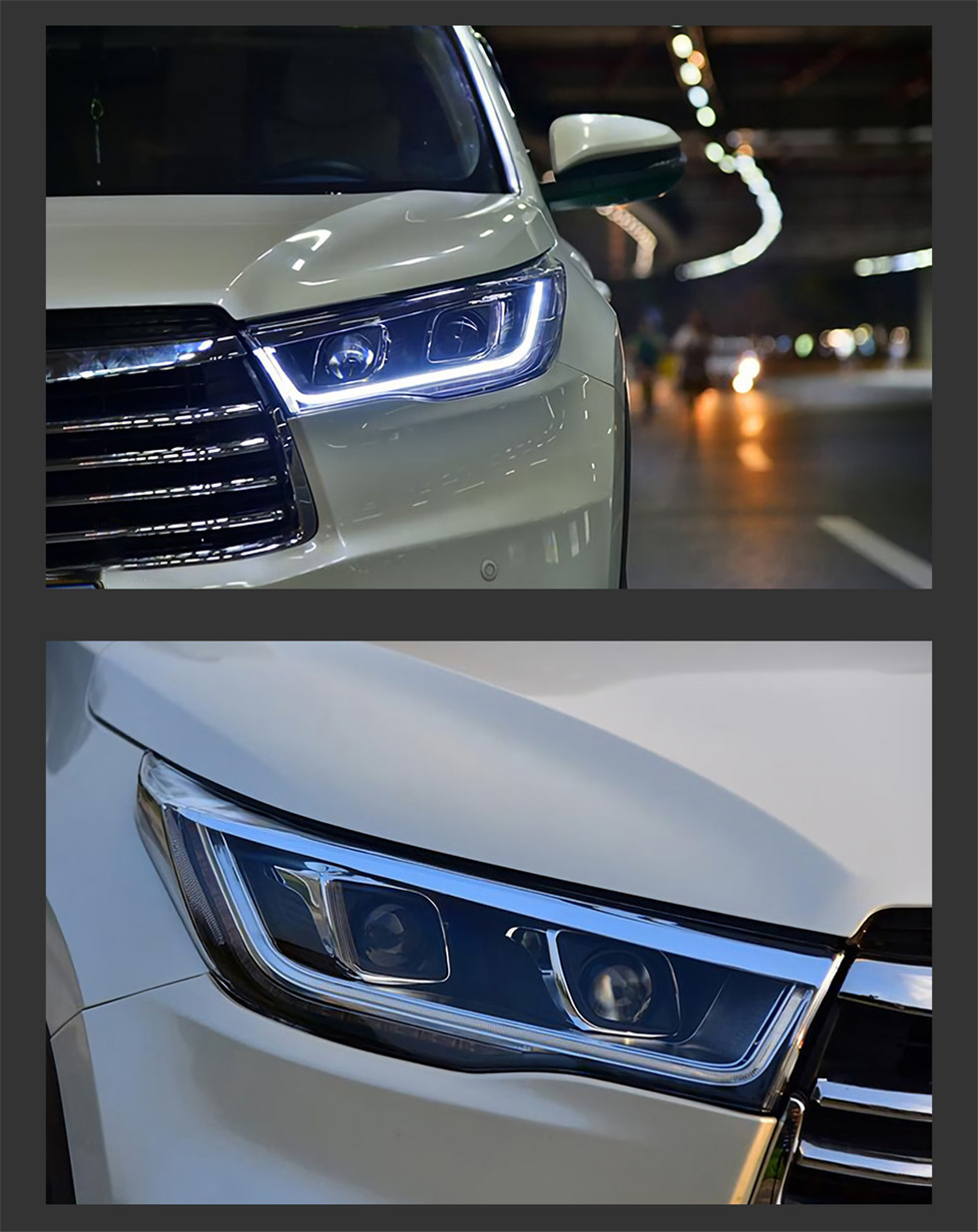 Car Light Assembly for Kulger New Highlander 20 15-20 17 LED Front Headlights Replacement DRL Daytime Light