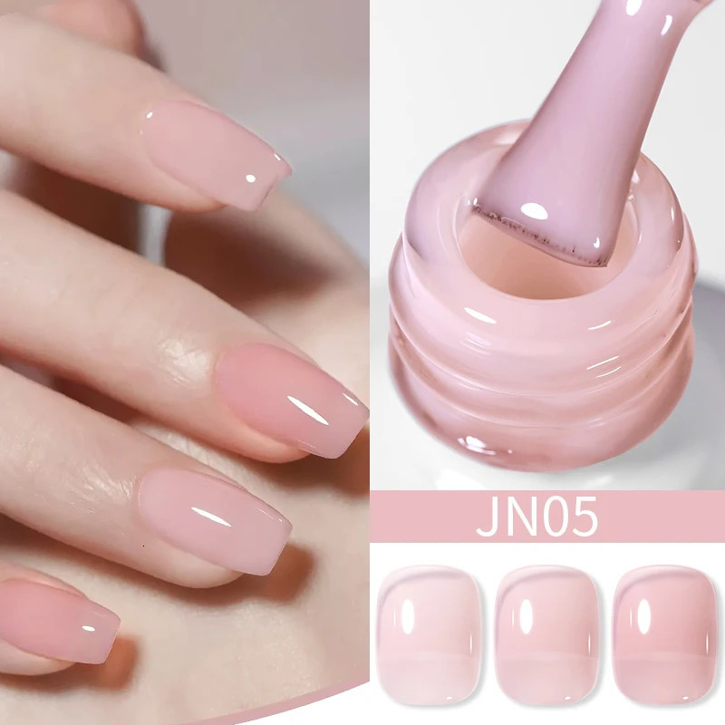 Jelly Nude gel nail polish 10ml Light Pink Peach Transparent UV Curable gel Varnish Nail Art DIY at Home 240625