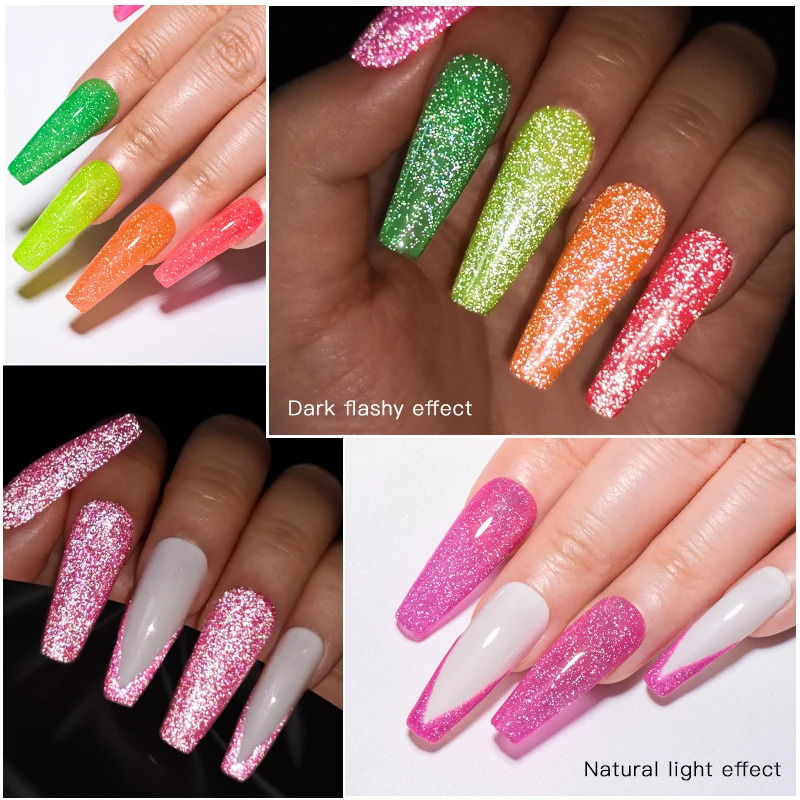 Mtssii reflective glitter gel nail polish glitter sequins semi anent soap UV LED color varnish nail art decoration 240625