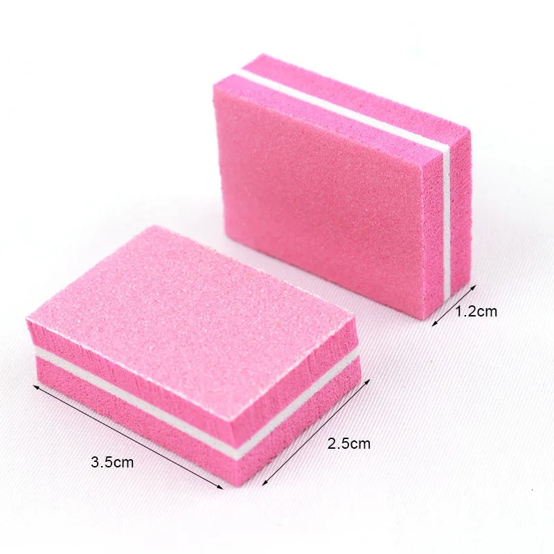 50pcs Double-sided Mini Nail File Blocks Colorful Sponge Nail Polish Sanding Buffer Strips Polishing Manicure Nail Art Tools 240625