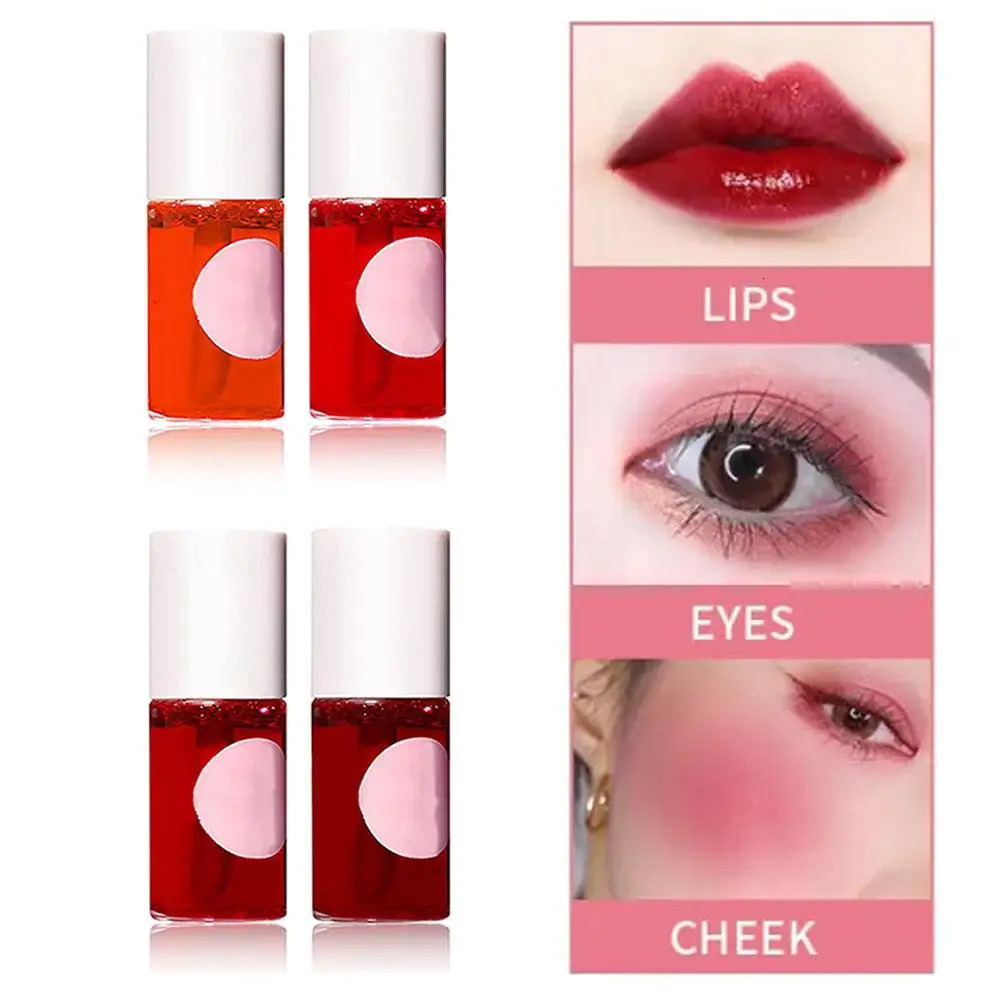 Fruit Juice Lip Tint Non-stick Cup Liquid Lipstick And Blush 3 In1 Waterproof Long Lasting Water Lip Stain Lips cheek Makeup o240626