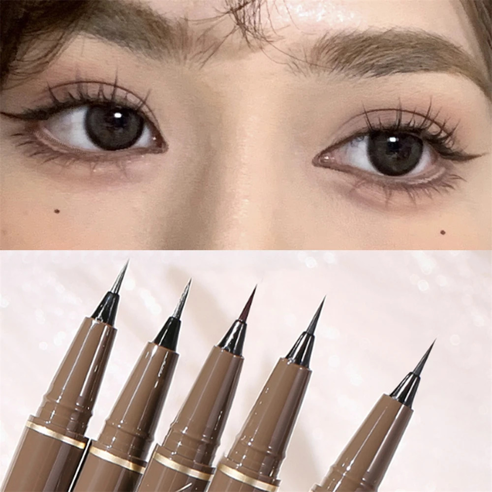 Ultra-fine Matte Liquid Eyeliner Pencil Waterproof Quick Drying Black Brown Lying Silkworm Lower Eyelashes Eye Makeup Eyeliner 240625